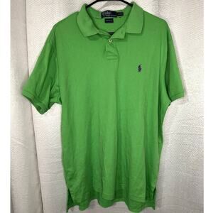 Polo Ralph Lauren Custom Fit Short Sleeve Polo Shirt Lime Bright Green Men's XL